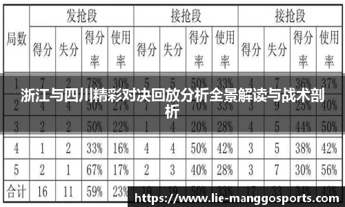 浙江与四川精彩对决回放分析全景解读与战术剖析